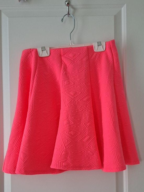 Black Bead Dresses & Skirts - Black Bead Neon Coral Pink Skater Skirt